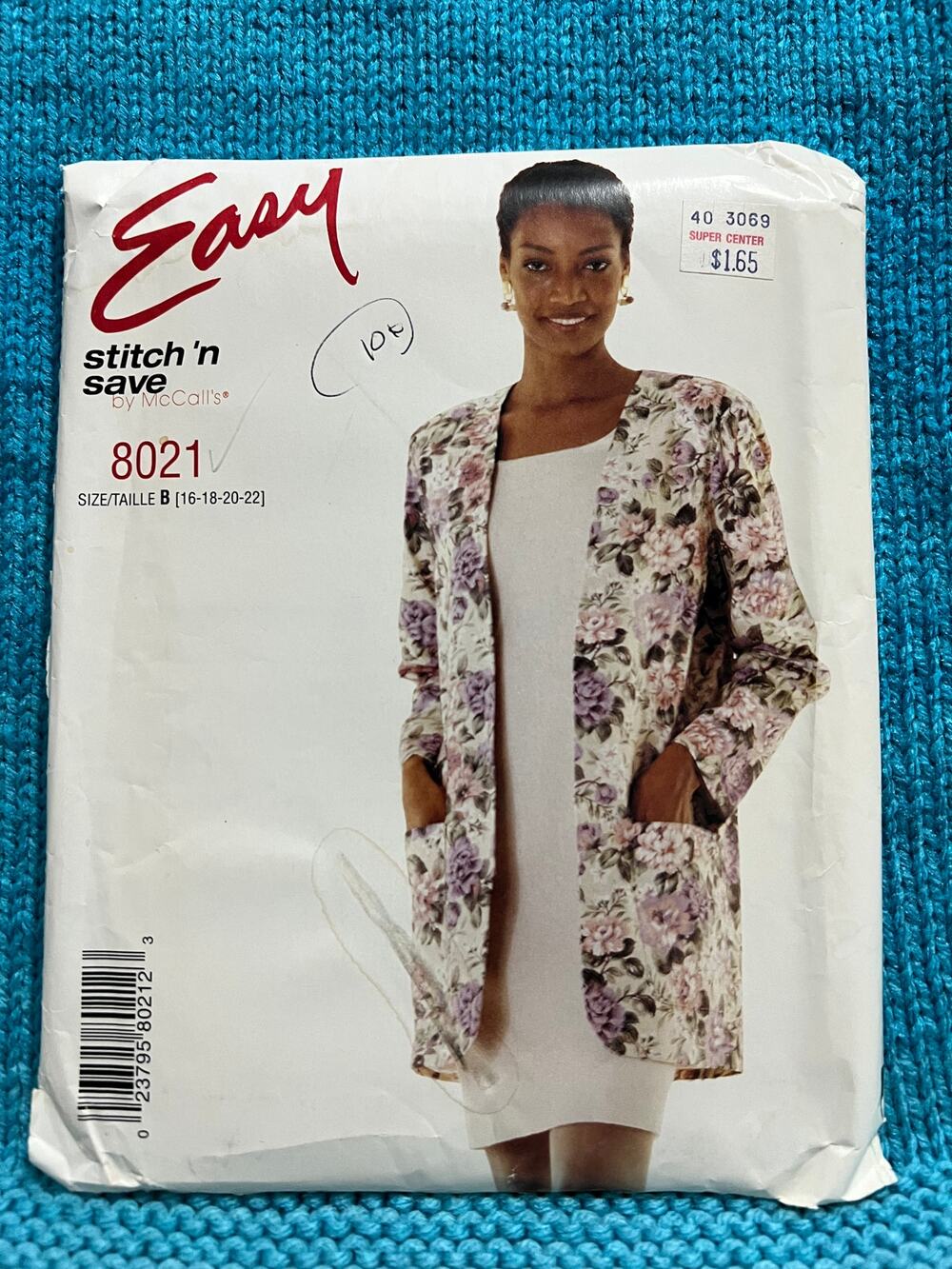 McCalls 8021 Sewing pattern fitted dress oversized blazer size 16 18 20 22